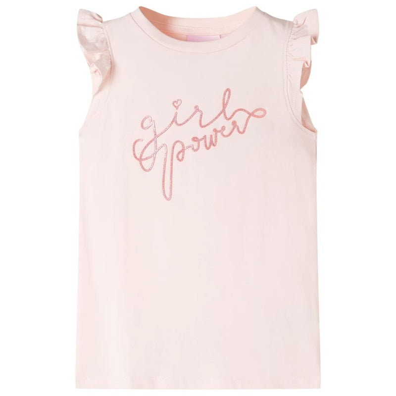 Kids' T-shirt with Ruffle Sleeves Soft Pink 116