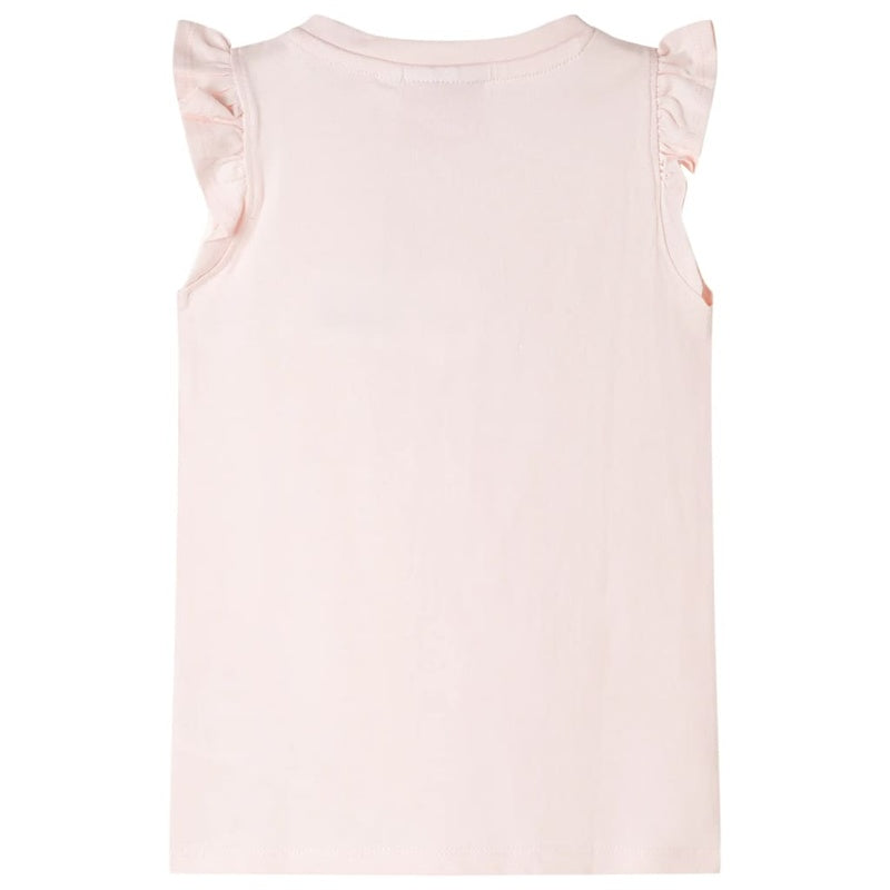 Kids' T-shirt with Ruffle Sleeves Soft Pink 116