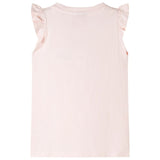 Kids' T-shirt with Ruffle Sleeves Soft Pink 116