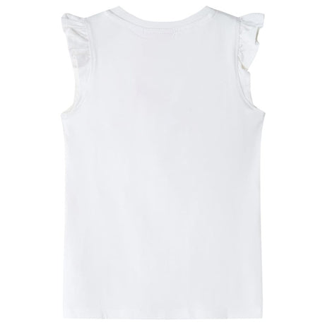 Kids' T-shirt with Ruffle Sleeves Ecru 116