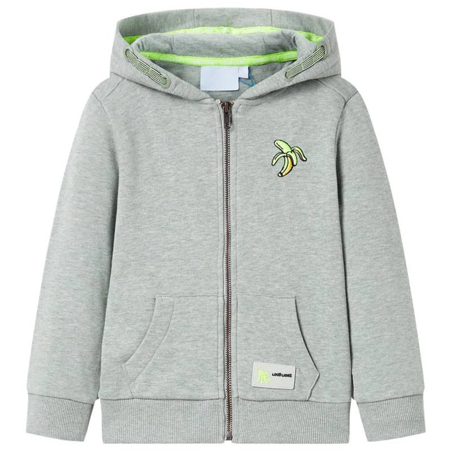 Kids' Hooded Sweatshirt with Zip Light Khaki Melange 116