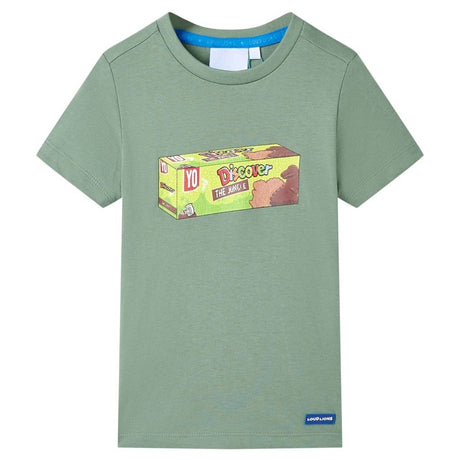 Kids' T-shirt with Short Sleeves Khaki 128