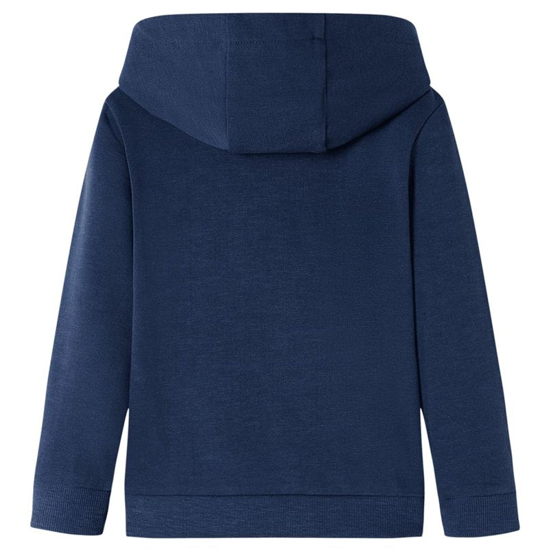 Kids' Hooded Sweatshirt Navy Melange and Orange 116