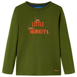 Kids' T-shirt with Long Sleeves Dark Khaki 116