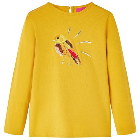 Kids' T-shirt with Long Sleeves Dark Ochre 128