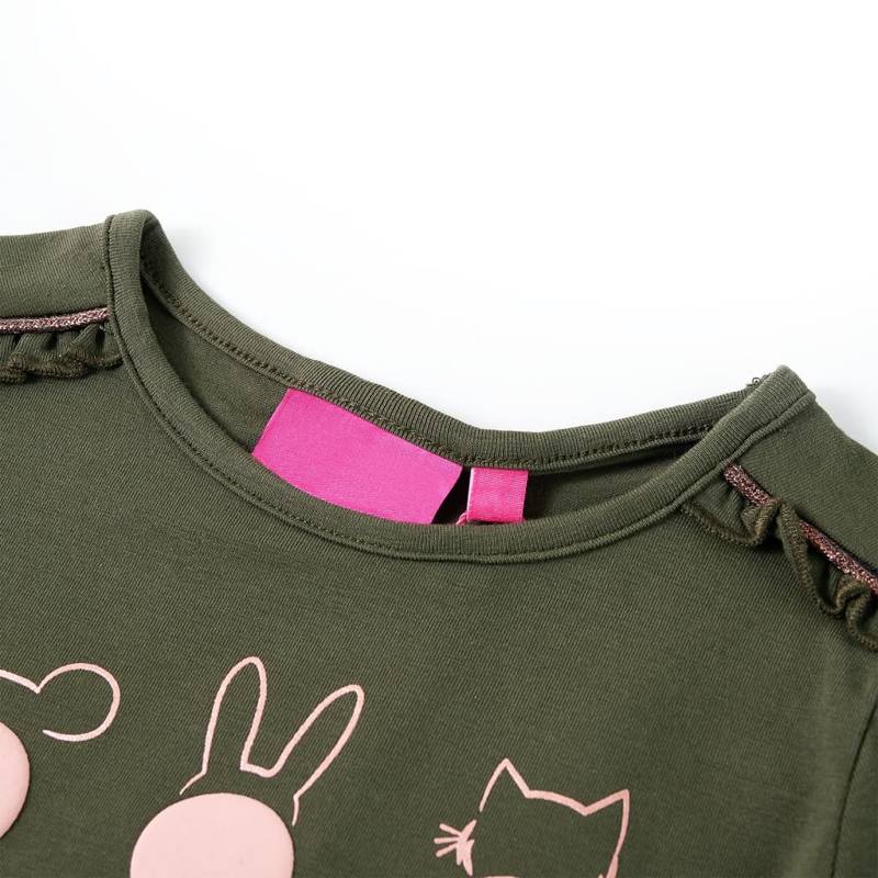 Kids' T-shirt with Long Sleeves Khaki 128