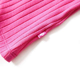 Kids' T-shirt with Long Sleeves Rib-knit Bright Pink 128