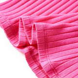 Kids' T-shirt with Long Sleeves Rib-knit Bright Pink 128