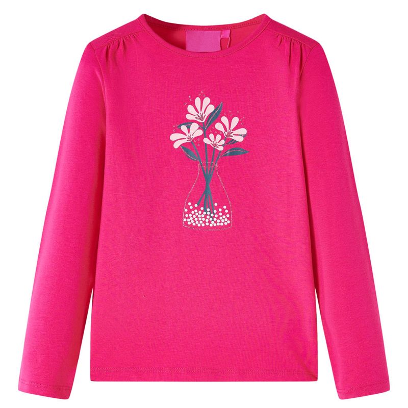 Kids' T-shirt with Long Sleeves Bright Pink 116