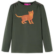 Kids' T-shirt with Long Sleeves Khaki 116