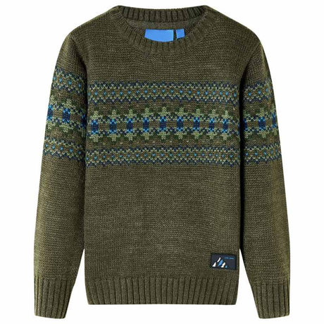 Kids' Sweater Knitted Khaki 128