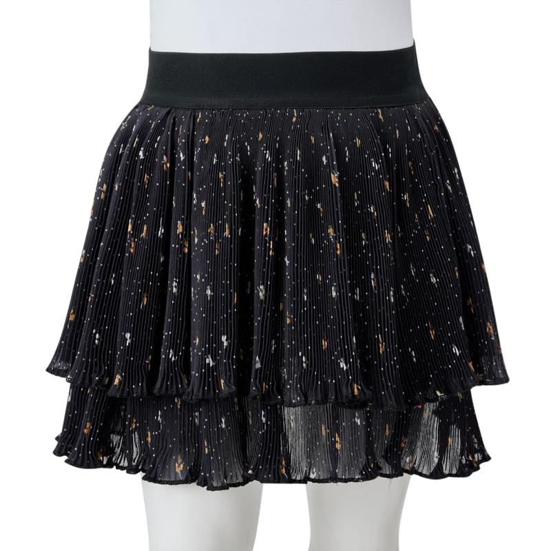 Kids' Skirt Tiered Ruffle Design Black 128