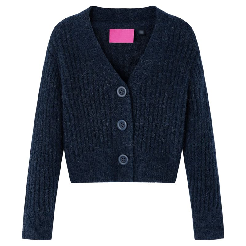 Kids' Cardigan Knitted Navy 116