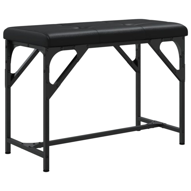 vidaXL Dining Bench Black 62x32x45 cm Steel and Faux Leather