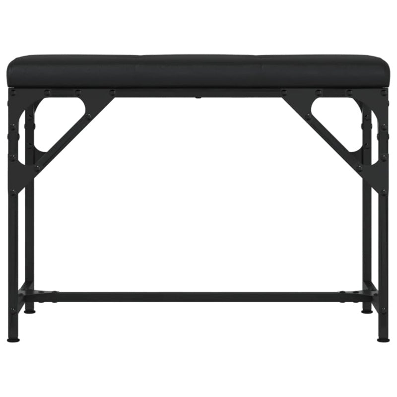 vidaXL Dining Bench Black 62x32x45 cm Steel and Faux Leather