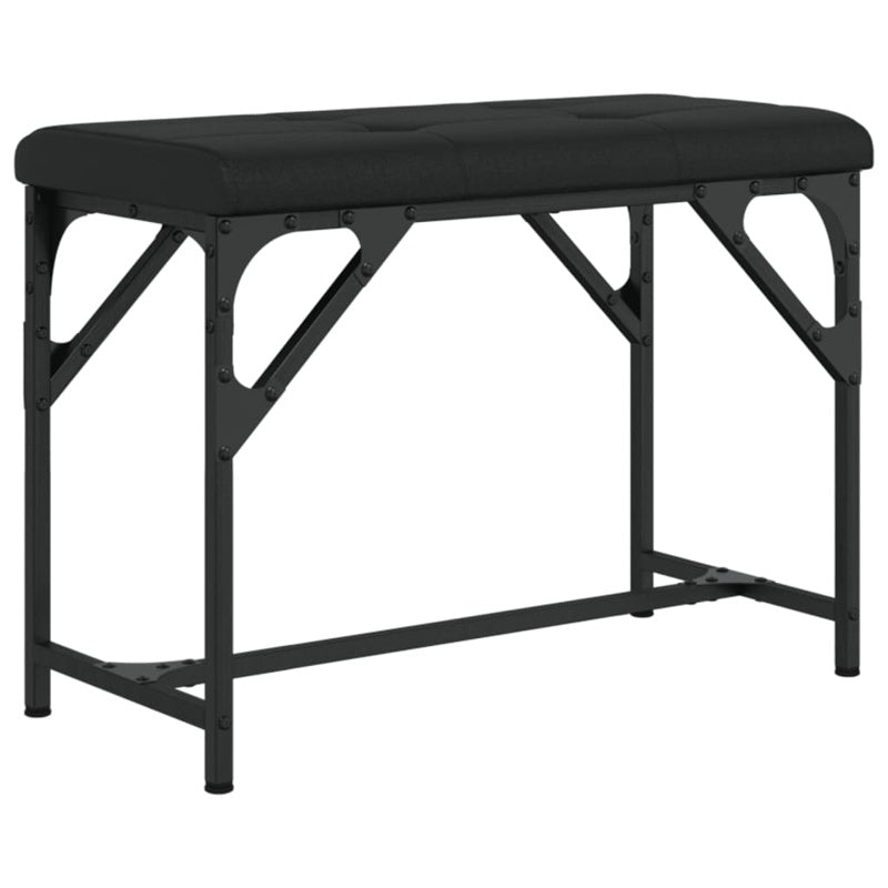 vidaXL Dining Bench Black 62x32x45 cm Steel and Faux Leather