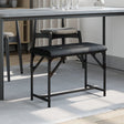 vidaXL Dining Bench Black 62x32x45 cm Steel and Faux Leather