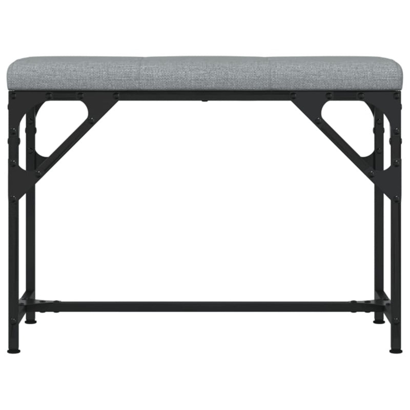 vidaXL Dining Bench Light Grey 62x32x45 cm Steel and Fabric