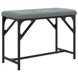 vidaXL Dining Bench Light Grey 62x32x45 cm Steel and Fabric