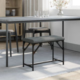 vidaXL Dining Bench Dark Grey 62x32x45 cm Steel and Fabric