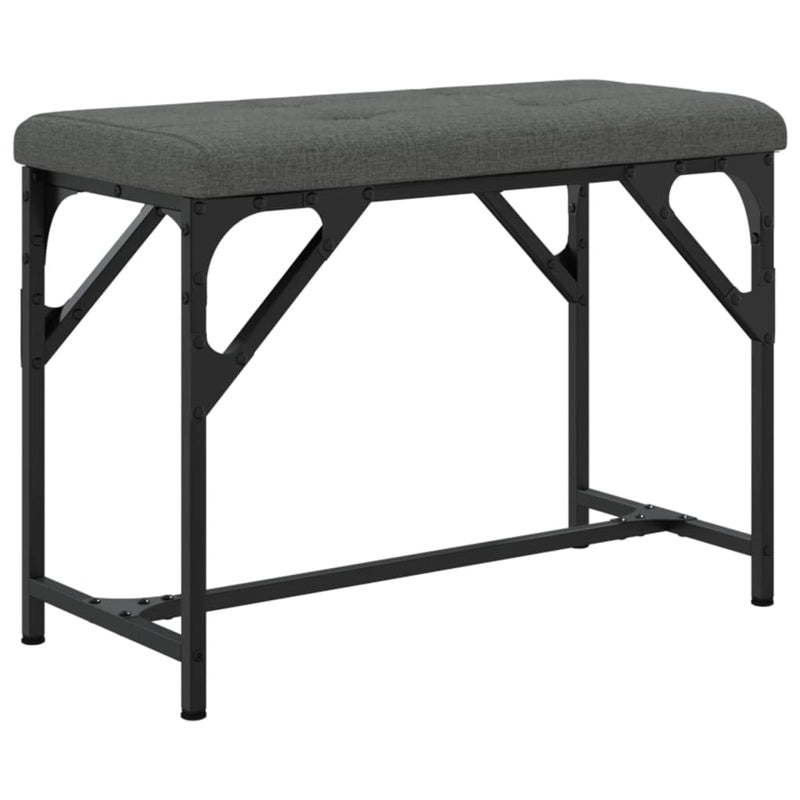 vidaXL Dining Bench Dark Grey 62x32x45 cm Steel and Fabric