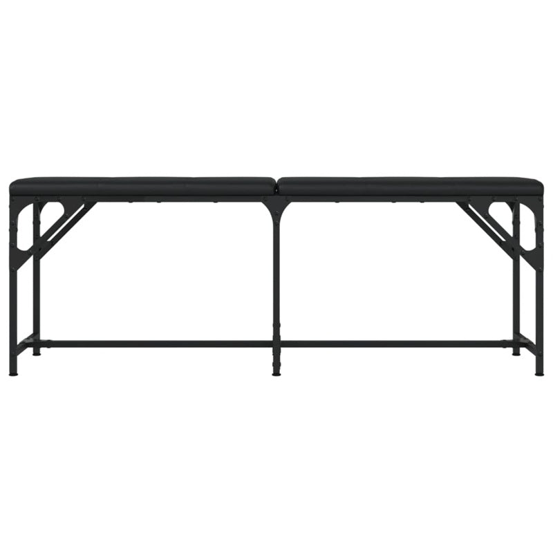 vidaXL Dining Bench Black 124x32x45 cm Steel and Faux Leather