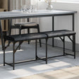 vidaXL Dining Bench Black 124x32x45 cm Steel and Faux Leather