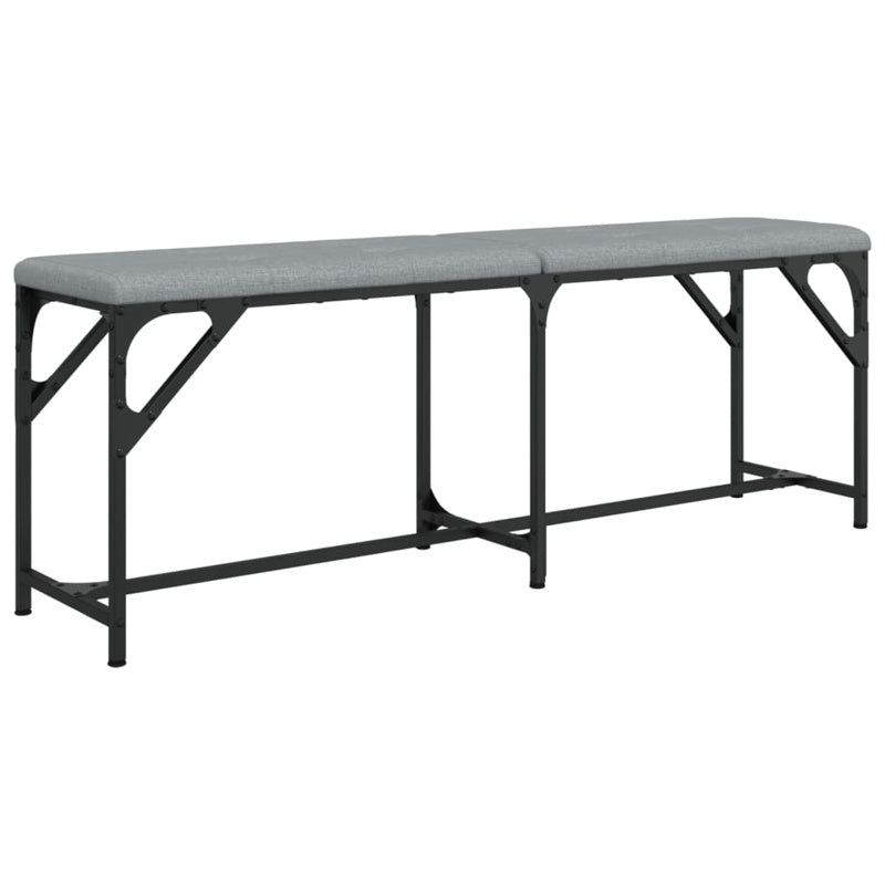 vidaXL Dining Bench Light Grey 124x32x45 cm Steel and Fabric