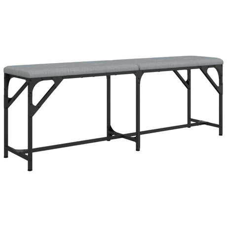 vidaXL Dining Bench Light Grey 124x32x45 cm Steel and Fabric