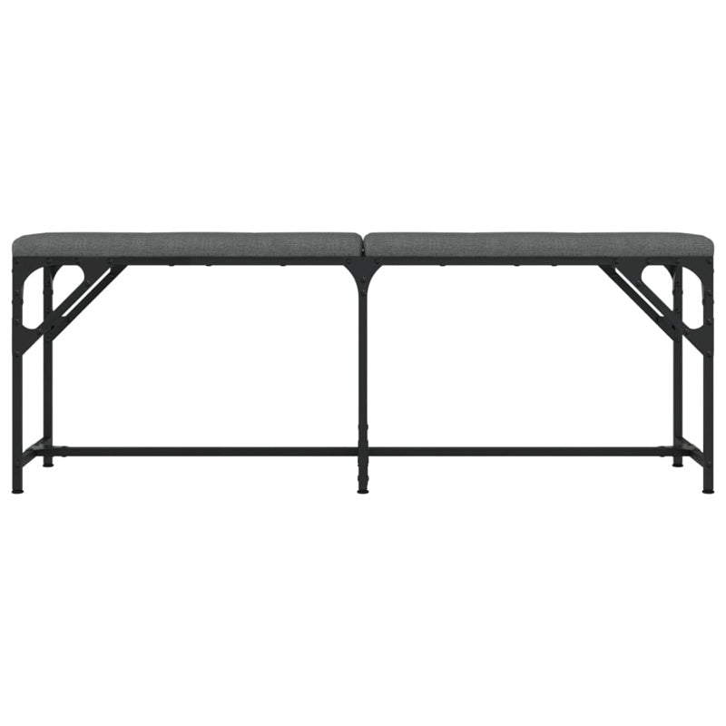 vidaXL Dining Bench Dark Grey 124x32x45 cm Steel and Fabric