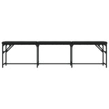 vidaXL Dining Bench Black 186x32x45 cm Steel and Faux Leather