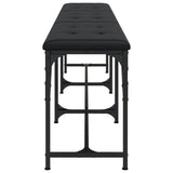 vidaXL Dining Bench Black 186x32x45 cm Steel and Faux Leather