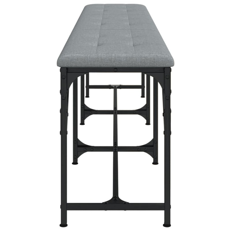 vidaXL Dining Bench Light Grey 186x32x45 cm Steel and Fabric