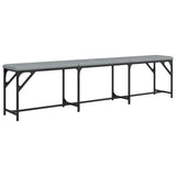 vidaXL Dining Bench Light Grey 186x32x45 cm Steel and Fabric