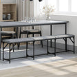 vidaXL Dining Bench Light Grey 186x32x45 cm Steel and Fabric