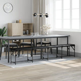 vidaXL Dining Bench Black 248x32x45 cm Steel and Faux Leather