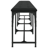 vidaXL Dining Bench Black 248x32x45 cm Steel and Faux Leather