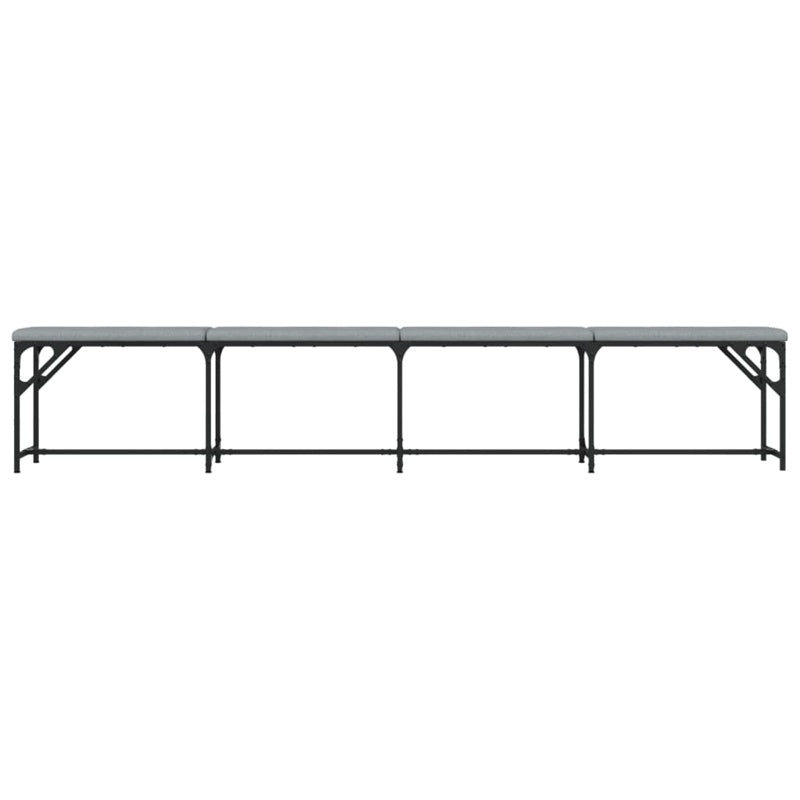 vidaXL Dining Bench Light Grey 248x32x45 cm Steel and Fabric