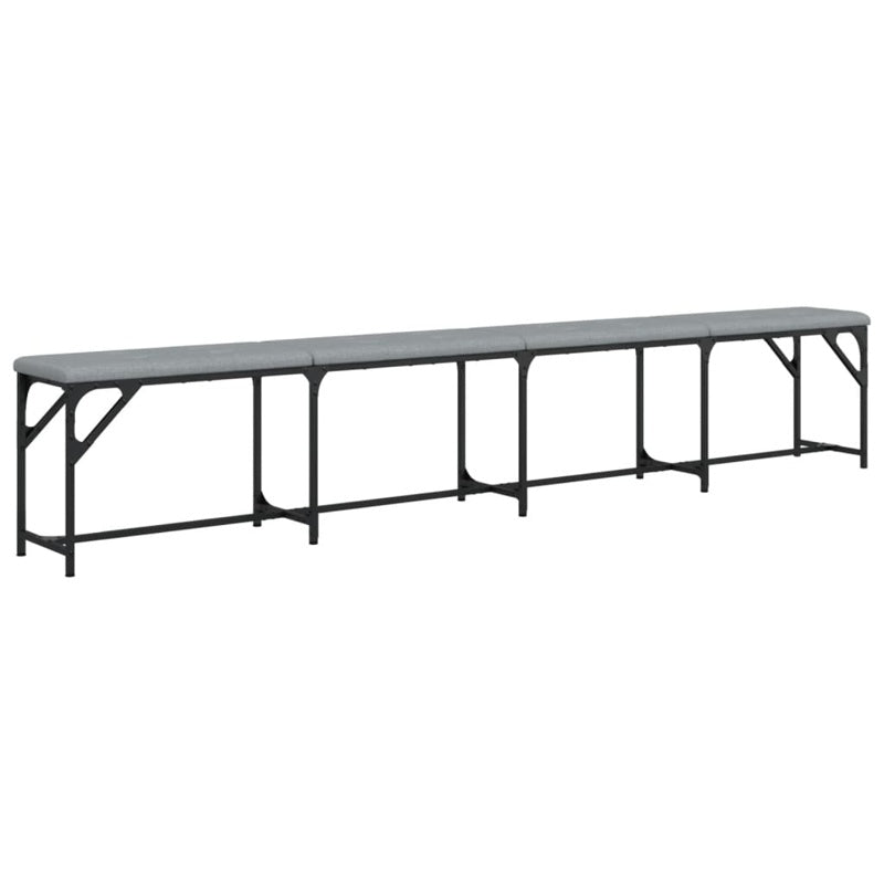 vidaXL Dining Bench Light Grey 248x32x45 cm Steel and Fabric