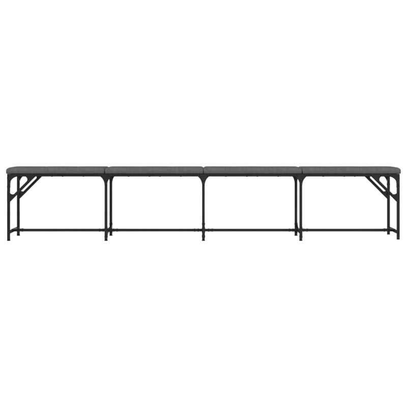 vidaXL Dining Bench Dark Grey 248x32x45 cm Steel and Fabric