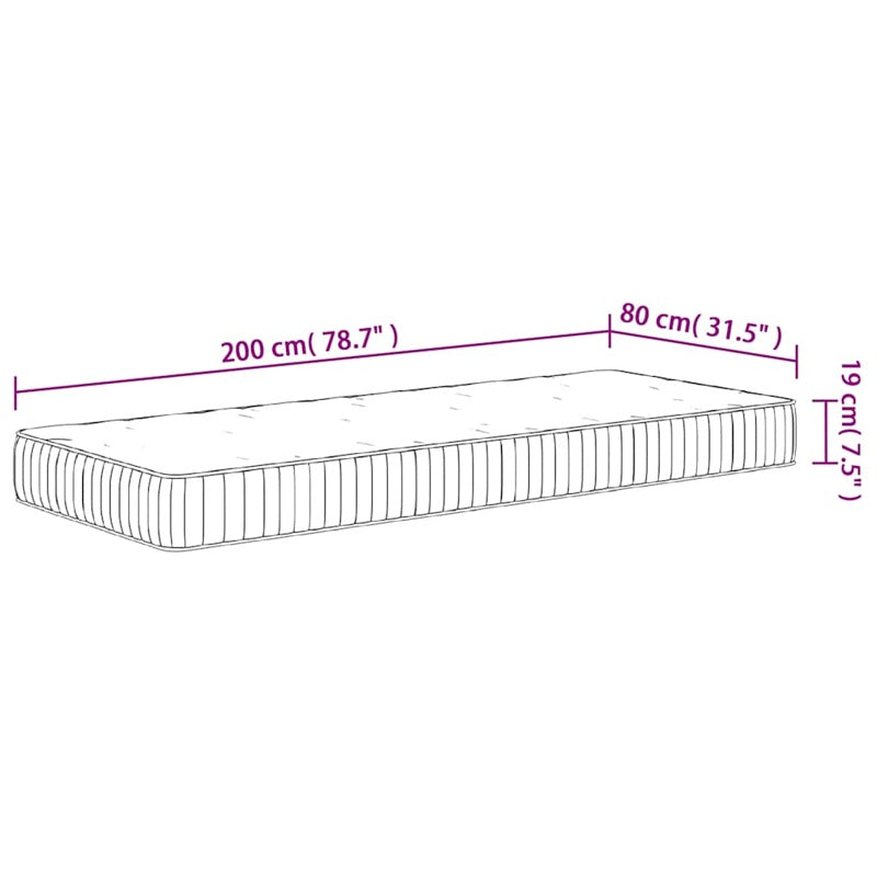 vidaXL Pocket Spring Mattress Medium 80x200 cm