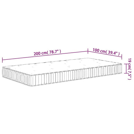 vidaXL Pocket Spring Mattress Medium 100x200 cm