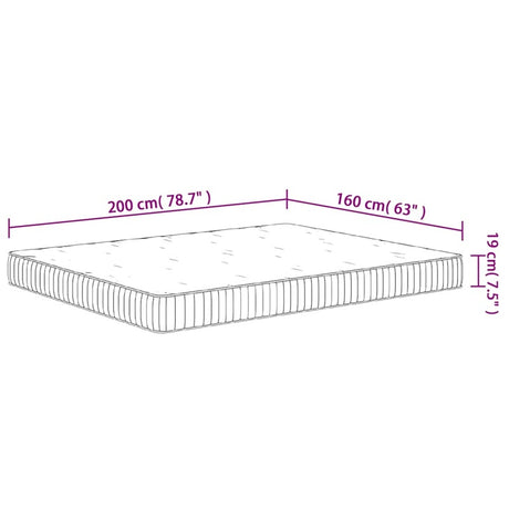 vidaXL Pocket Spring Mattress Medium 160x200 cm