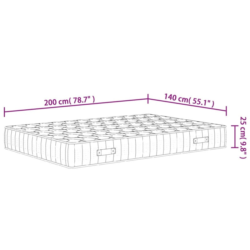 vidaXL Pocket Spring Mattress Medium Firm 140x200 cm