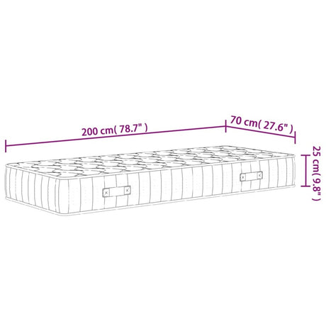 vidaXL Pocket Spring Mattress Medium Firm 70x200 cm