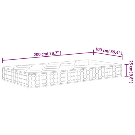 vidaXL Pocket Spring Mattress Medium Firm 100x200 cm