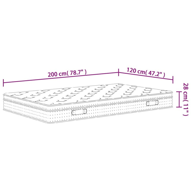 vidaXL Pocket Spring Mattress Medium 120x200 cm