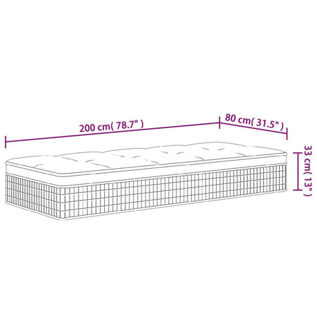 vidaXL Pocket Spring Mattress Medium Plus 80x200 cm