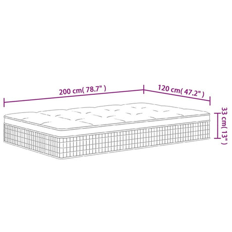 vidaXL Pocket Spring Mattress Medium Plus 120x200 cm