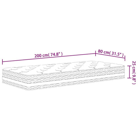 vidaXL Pocket Spring Mattress Medium 80x200 cm